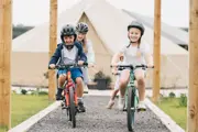 Children riding their bikes 