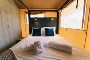 Bedroom inside a safari lodge 
