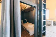 Bunk beds inside a safari lodge 