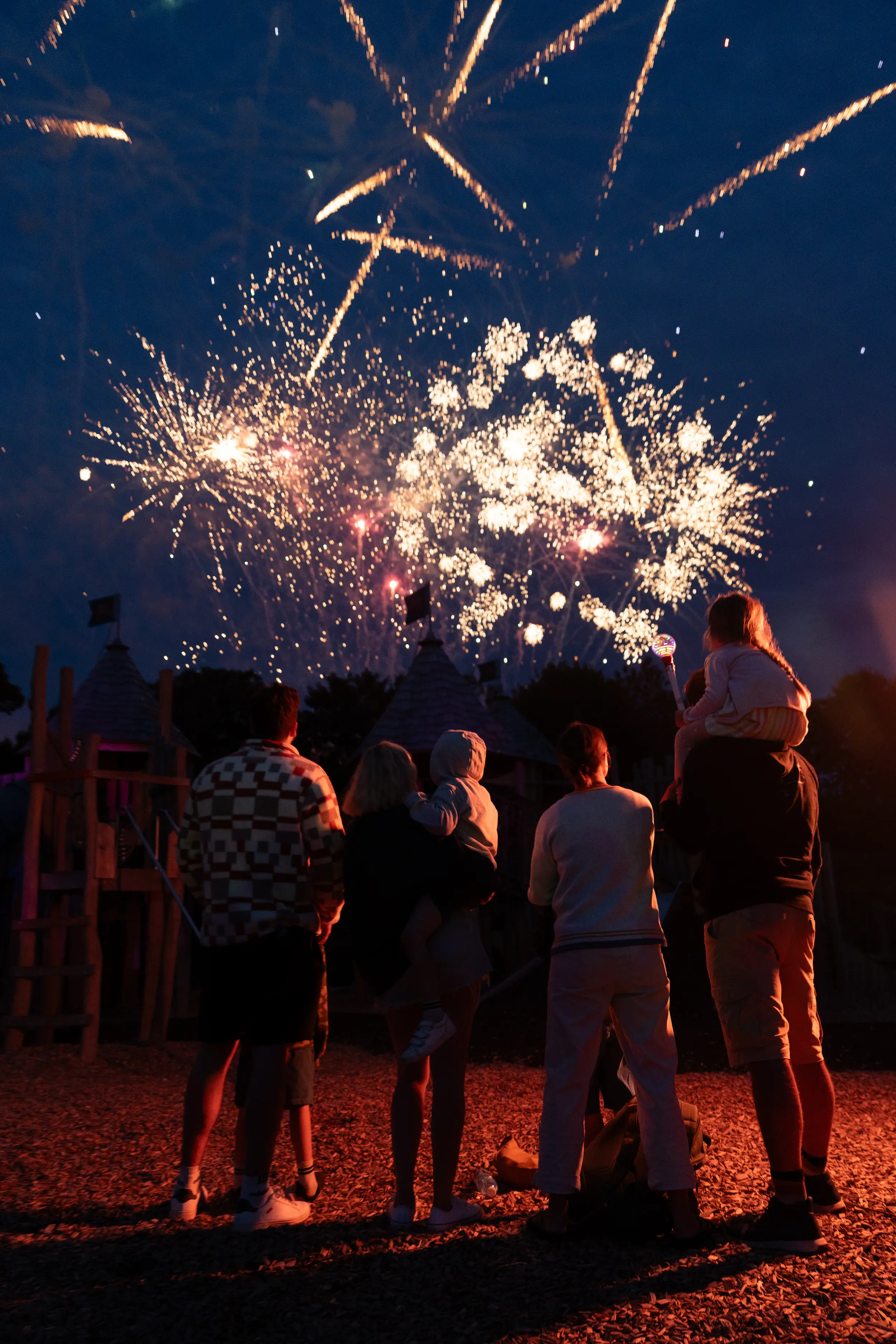 People watching the fireworks at Kids Fest 