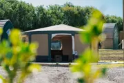A photo of the outside of a yurt at Camel Creek 