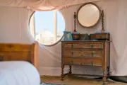 Furniture inside the glamping bell tent 