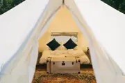 Inside the glamping bell tent 