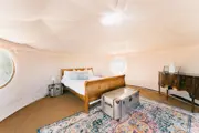 Front on photo of inside the glamping bell tent 