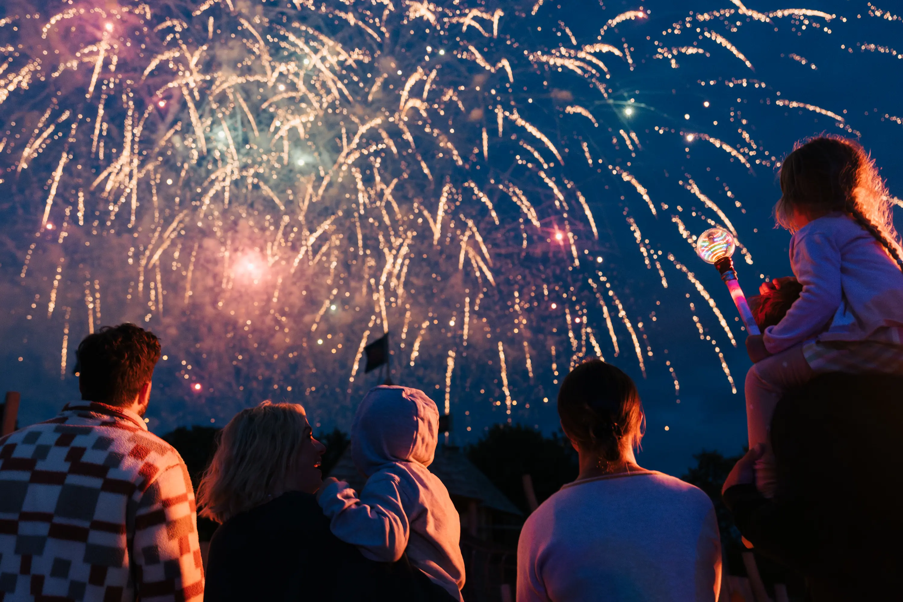 People watching the fireworks at Kids Fest 