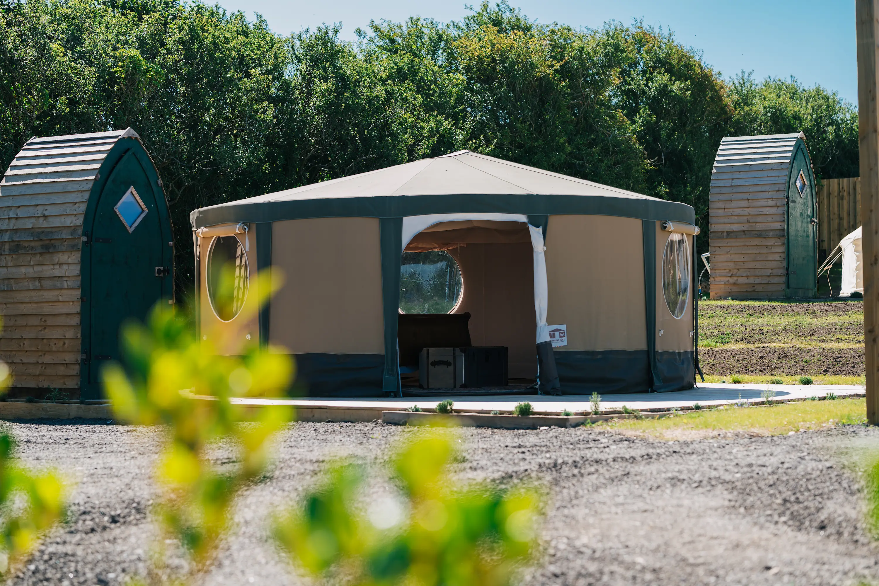 Front on angle of yurt 