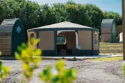 Front on angle of yurt 