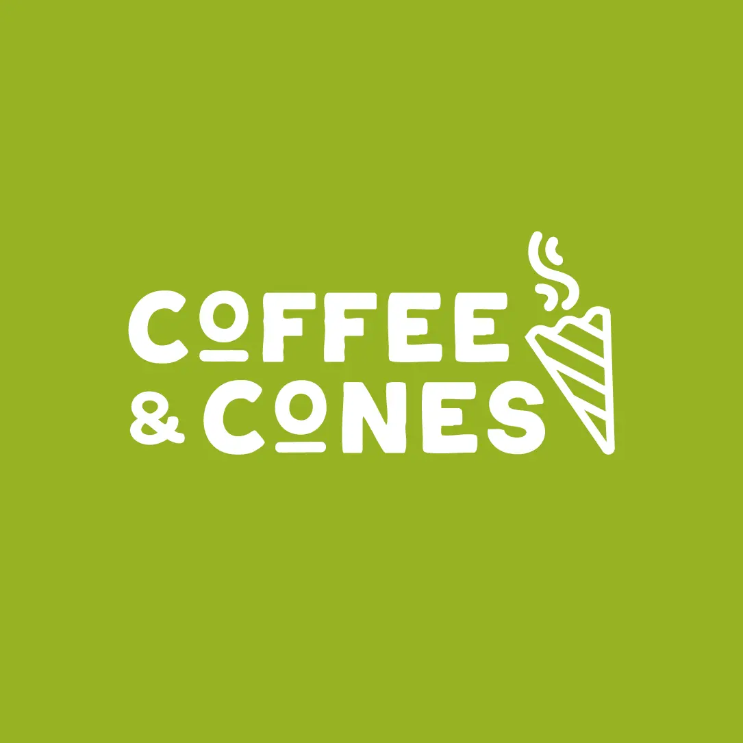 Coffee And Cones Logo Green Bg